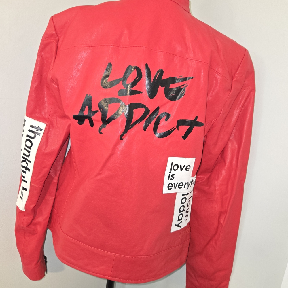 Leather Red Love Addict Jacket - Picture 4 of 16